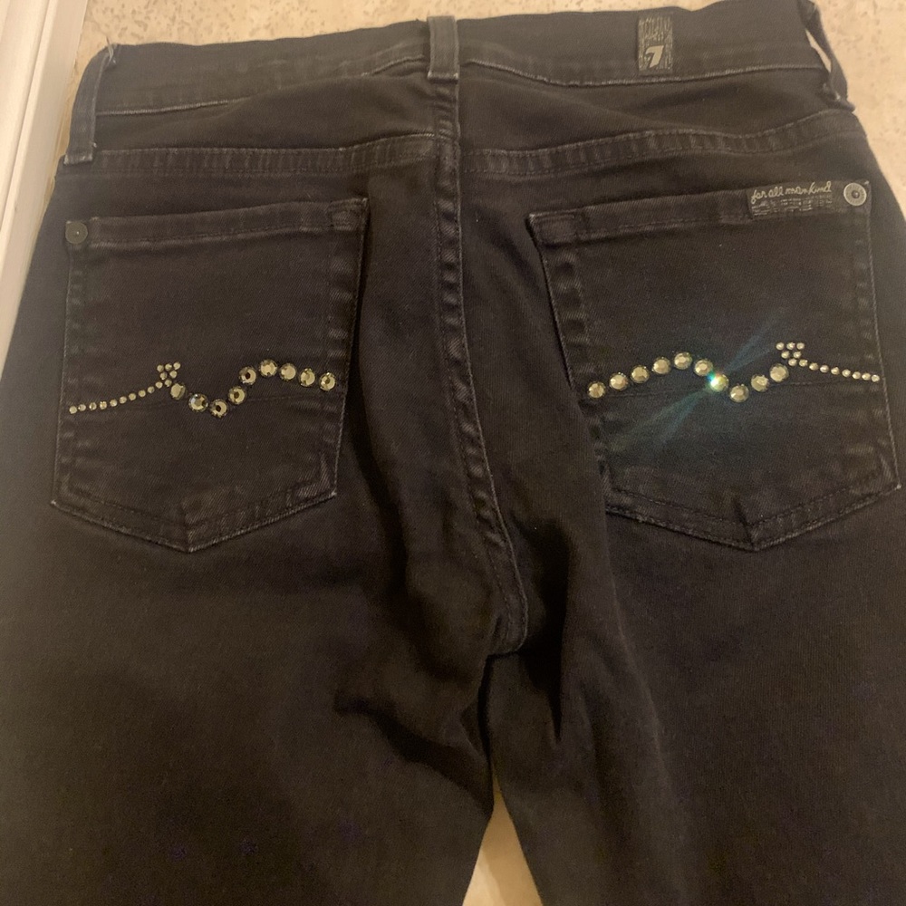 7 Black Jeans with Embellished Back Pockets size25